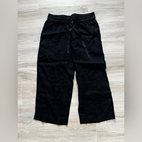 NWT J.Crew Women’s Wide-leg seaside pant in linen Black - Size Small - Picture 2 of 7